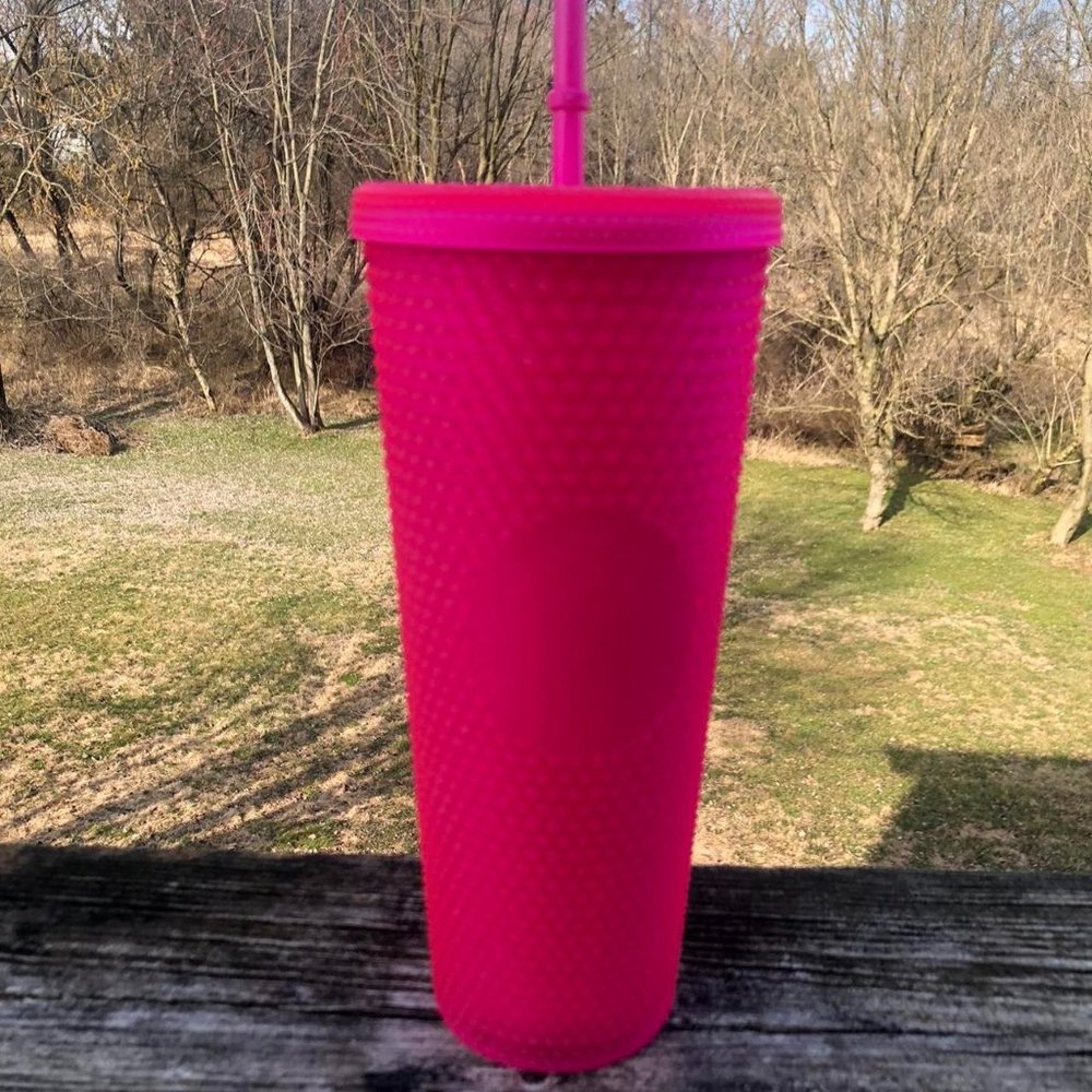 Hot Barbie Pink Studded Starbucks Tumbler 24 oz
